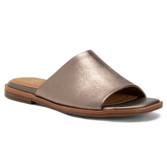 NEW SOFFT Leather Noble Comfort Slide Sandals bronze 254 3M7 - Picture 5 of 9